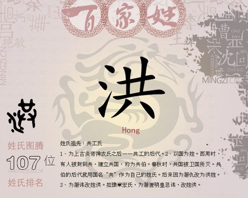 了解洪姓的起源和文化底蕴背景