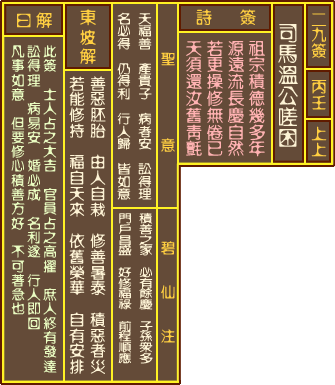 孔明灵签抽签二十九签解签是什么意思？