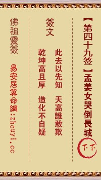 佛祖灵签家门49签解签结果如何？