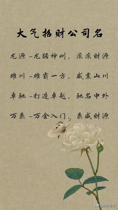 较大气招财的公司名字相关文章：