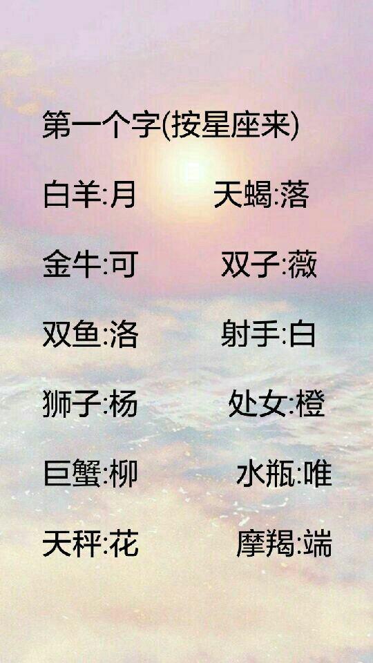 星座特质：星座与名字的个性匹配