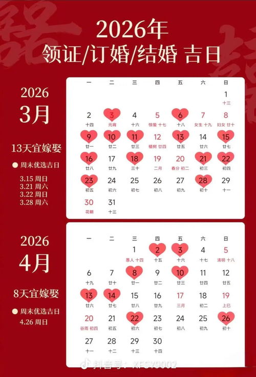 2026年农历7月订婚和结婚的好日子是哪天？