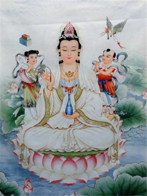 梦见观音菩萨旁边的小女孩和抱小孩的观音菩萨，这是什么寓意？