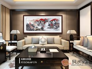 1. 客厅挂带瀑布图案山水画之效用评估